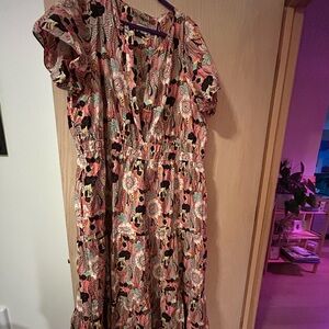 Anthropologie Plus Size Floral Print Maxi Dress
